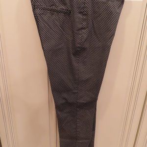 H&M Black & White Diamond Stretch Ankle Pants  size 10